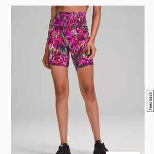 guc lululemon fast and free bike shorts hyper flow pink multi 6 sold out rare